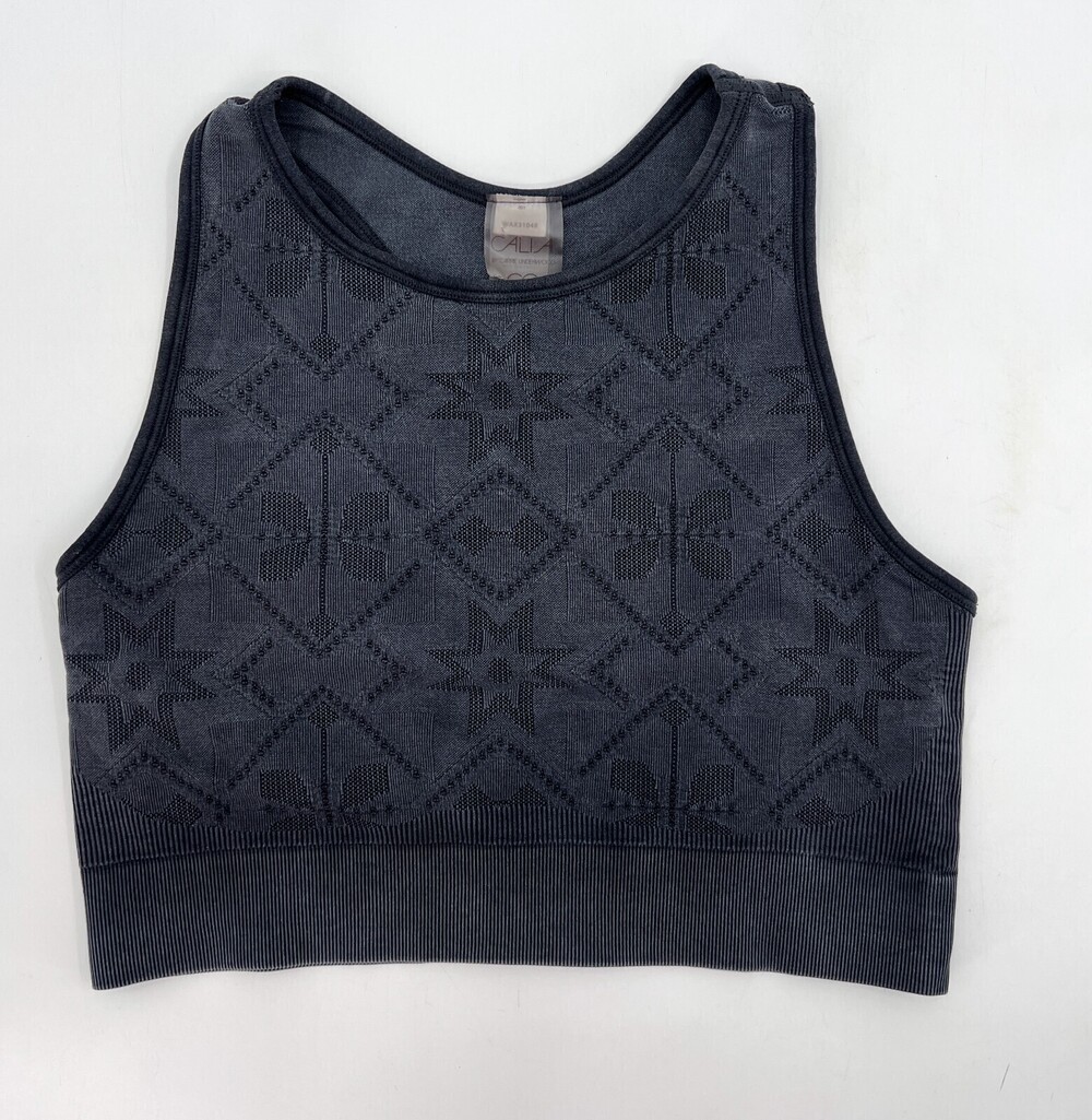 Calia Sports Bra Womens Small Gray Compression Crop Active Run Workout